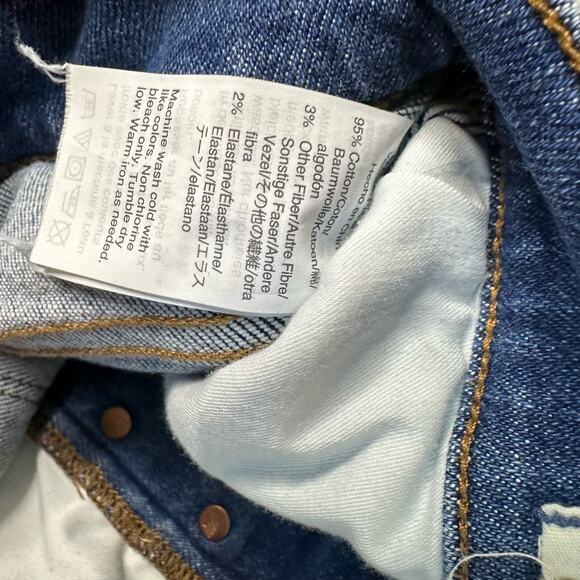 Madewell Button Up Jeans WMNS 27 Mid Rise Skinny Ripped Hem Slim Fit Urban - Picture 5 of 7